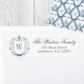 Aquarell Chinoiserie Ginger Jar Monogram Wappen