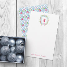 Aquarell Chinoiserie Ginger Jar Monogram Wappen