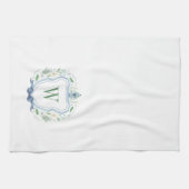 Aquarell Chinoiserie Ginger Jar Monogram Wappen Geschirrtuch (Horizontal)