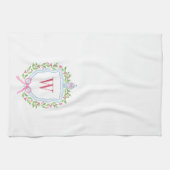 Aquarell Chinoiserie Ginger Jar Monogram Wappen Geschirrtuch (Horizontal)