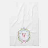 Aquarell Chinoiserie Ginger Jar Monogram Wappen Geschirrtuch (Vertikal)