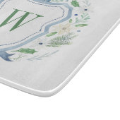 Aquarell Chinoiserie Ginger Jar Monogram Wappen Schneidebrett (Ecke)