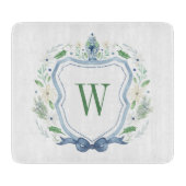 Aquarell Chinoiserie Ginger Jar Monogram Wappen Schneidebrett (Vorderseite)