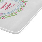 Aquarell Chinoiserie Ginger Jar Monogram Wappen Schneidebrett (Ecke)