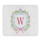 Aquarell Chinoiserie Ginger Jar Monogram Wappen Schneidebrett (Vorderseite)