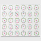 Aquarell Chinoiserie Ginger Jars Monogram Wappen Geschenkpapier (Flach)