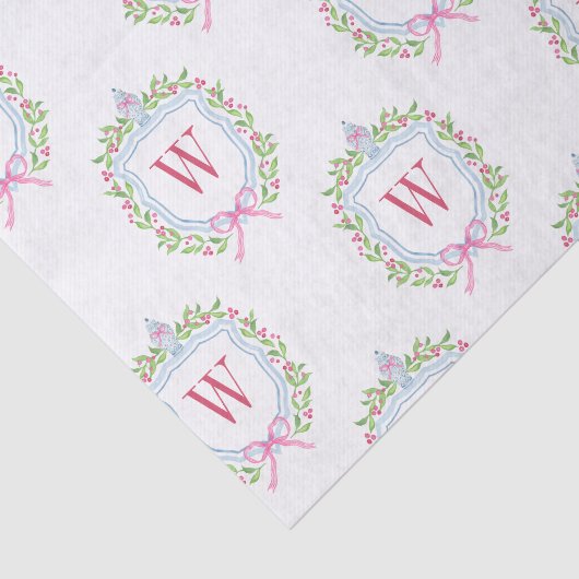 Aquarell Chinoiserie Ginger Jars Monogram Wappen Seidenpapier (Ausschnitt)