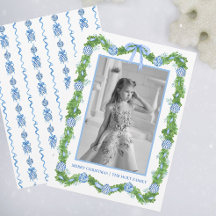 Aquarell-Chinoiserie-Ornamente-Girlande Weihnachte