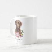 Aquarell Chocolate Labrador Retriever Kaffeetasse (Vorderseite Links)
