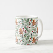 Aquarell Christmas Pattern Lebkuchen Kaffeetasse (VorderseiteRechts)