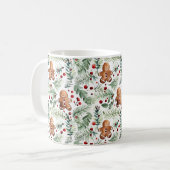 Aquarell Christmas Pattern Lebkuchen Kaffeetasse (Vorderseite Links)