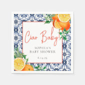 Aquarell Ciao, Baby! Orange Baby Dusche Serviette (Vorderseite)
