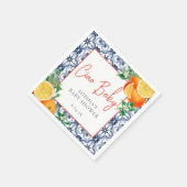 Aquarell Ciao, Baby! Orange Baby Dusche Serviette (Ecke)