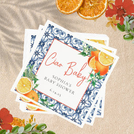 Aquarell Ciao, Baby! Orange Baby Dusche Serviette
