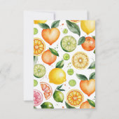 Aquarell Citrus Fruit Baby Dusche Dankeskarte (Rückseite)