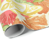 Aquarell Citrus Grapefruit Lemon & Orange Geschenkpapier (Rolleneckpunkt)
