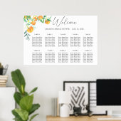 Aquarell-CITRUS-Hochzeitssitzplan Poster (Heimbüro)