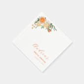 Aquarell Citrus Orange Brautparty Serviette (Ecke)