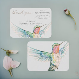 Aquarell Classic Hummingbird Memorial Vielen Dank Mitteilungskarte