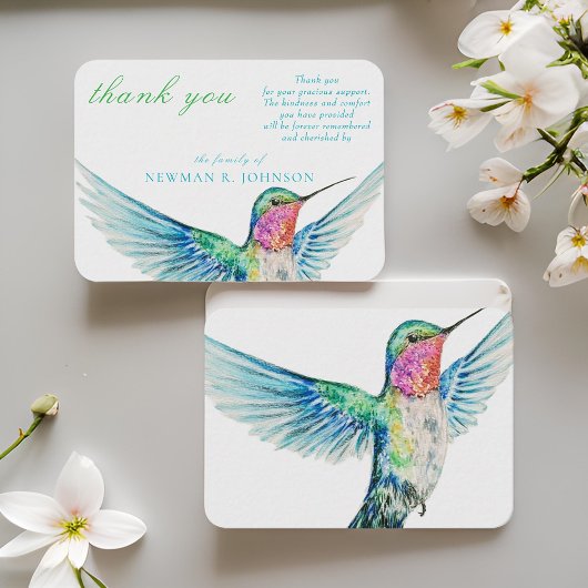 Aquarell Classic Hummingbird Memorial Vielen Dank Mitteilungskarte