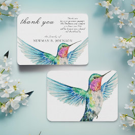 Aquarell Classic Hummingbird Memorial Vielen Dank Mitteilungskarte