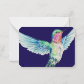Aquarell Classic Hummingbird Memorial Vielen Dank Mitteilungskarte (Rückseite)
