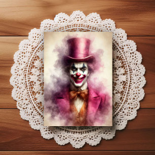 Aquarell-Clown, der in deine Seele starrt Postkarte