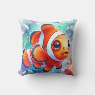 Aquarell-Clownfisch Kissen