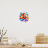 Aquarell-Clownfisch Poster (Küche)