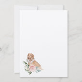 Aquarell Cocker Spanischer Hund und Blütenrosa Ros Einladung (Rückseite)
