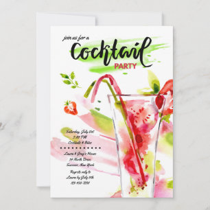 Aquarell-Cocktails-Einladung Einladung