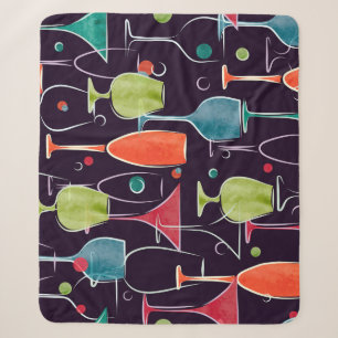Aquarell-Cocktails, farbenfrohes Vintage-Muster. Sherpadecke