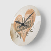 Aquarell "Coffee Completes Me" Runde Wanduhr (Winkel)