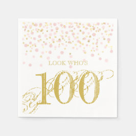Aquarell Confetti 100. Elegant Geburtstag Ihr Serviette