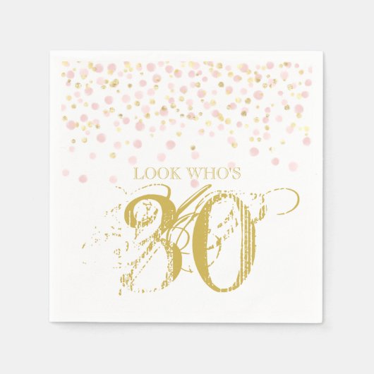 Aquarell Confetti Look Wer ist 30 elegante Geburts Serviette (Vorderseite)
