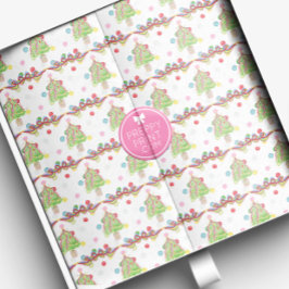 Aquarell Confetti Weihnachtsbäume & Band Seidenpapier