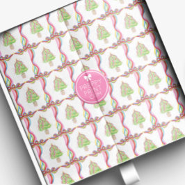 Aquarell Confetti Weihnachtsbäume & Band Seidenpapier