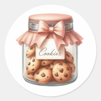 Aquarell-Cookie-Glas-Aufkleber – Cozy Winter Runder Aufkleber