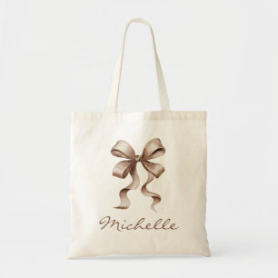 Aquarell Coquette Bogen Trendig Weiblich Mädchenha Tragetasche