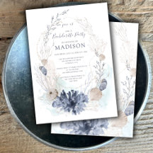 Aquarell Coral Seashell Beach Junggeselinnen-Absch