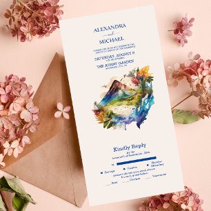 Aquarell Costa Rica Destination-Wedding All In One Einladung