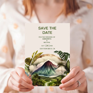 Aquarell Costa Rica Hochzeit in Urlaubsort Rett Th Save The Date