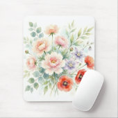 Aquarell Cottage-Garten Wildblumenstrauß Mousepad (Mit Mouse)