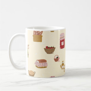 Aquarell-Cottagecore-Küchen-Nahtlosmuster Kaffeetasse