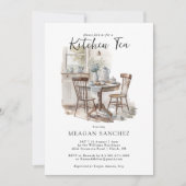 Aquarell Country Kitchen Tee Brautparty Einladung (Vorderseite)