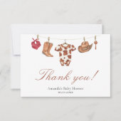 Aquarell-Cowboy-Baby-Shower-Dankeschön Dankeskarte (Vorderseite)