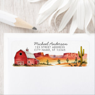Aquarell-Cowboy-Western-Rücksendeadresse