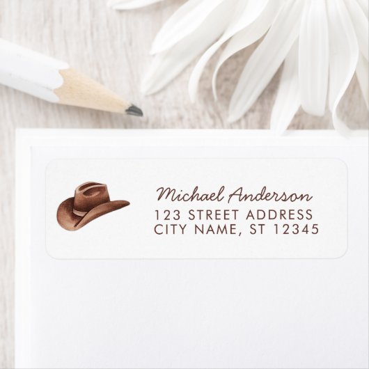 Aquarell-Cowboy-Western-Rücksendeadresse      (Insitu)