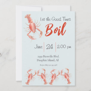 Aquarell-Crawfish-Kochfest Einladung