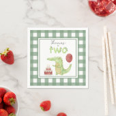 Aquarell Crocodile 2. Geburtstag Serviette (Beispiel)